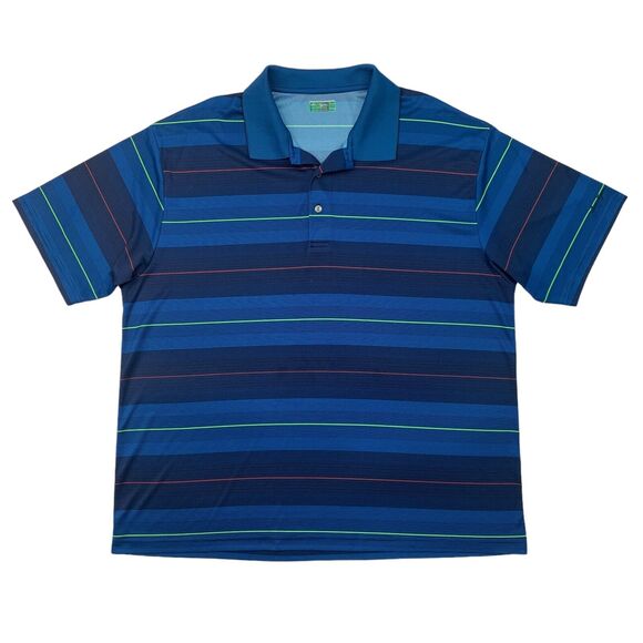 Ben Hogan Polo Shirt Mens 2XL Blue Striped Moisture Wicking Performance Golf - Picture 1 of 9